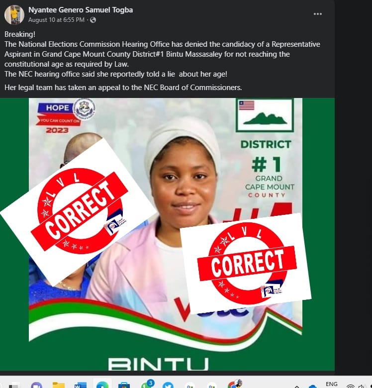 Correct Nec Denied A Cdc Representative Aspirant For District 1