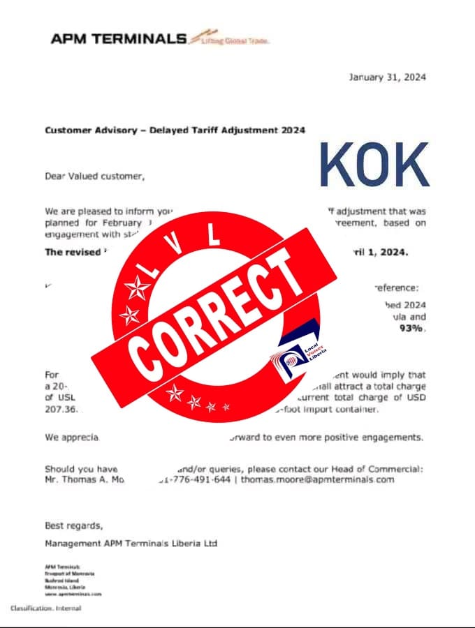 Social Media Letter Attributed to APM Terminals Increasing Tariff Is